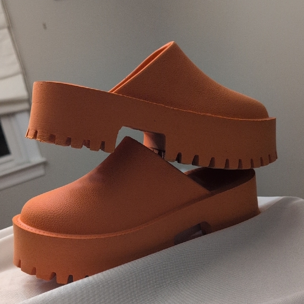 Women's Orange Slip-On Clogs - Picture 2 of 12